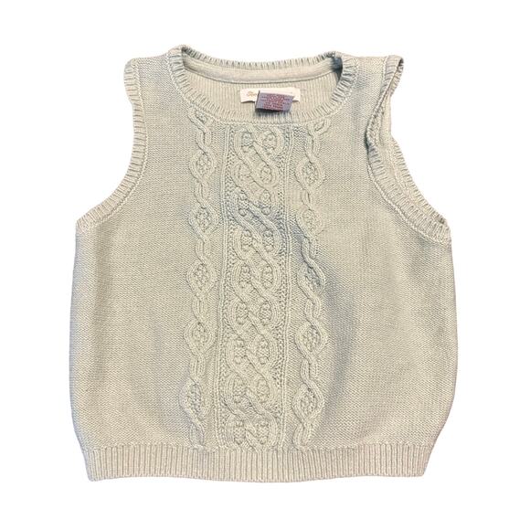 Tommy Bahama Light Blue Green Sweater Vest Cable Knit Girls Size 5 - Picture 1 of 4